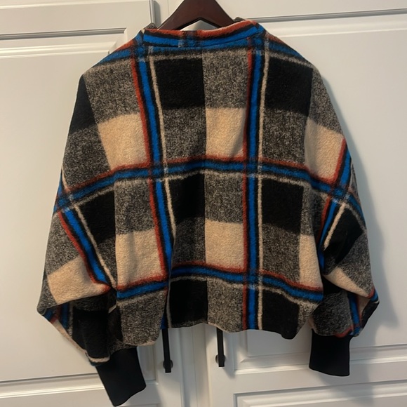 Cartoonist plaid jacket x small dolman sleeves snap front closure never worn - Picture 5 of 5